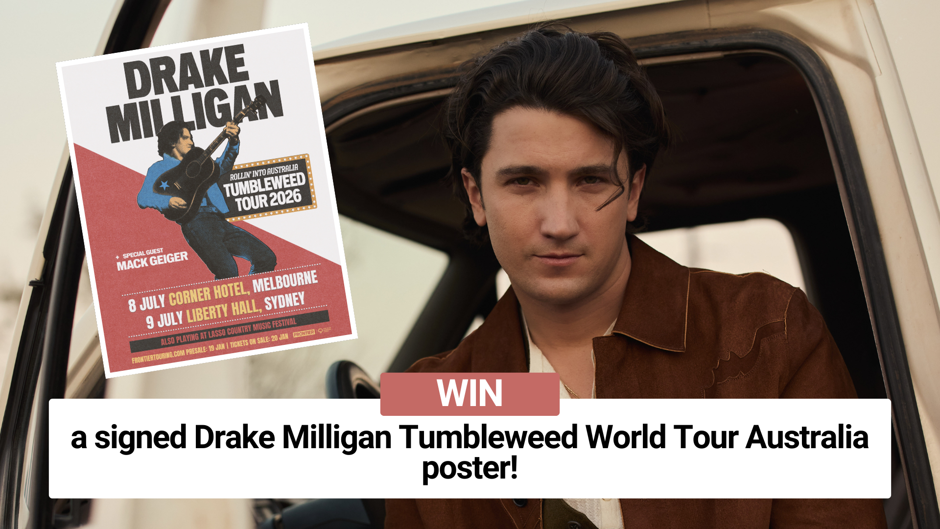 Drake Milligan 2026 Signed Poster GOS